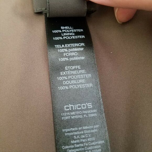 Chicos Travelers Pleated Artisan Jacket Gray Rust Red Sz 1 Medium 3/4 Sleeve - Picture 8 of 15